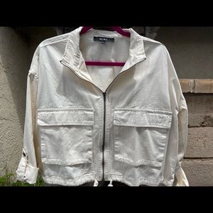 Womens Pink Lily Cropped Shacket